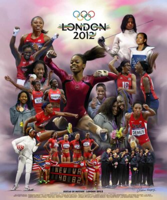 Sistas in Motion London 2012, Wishum Gregory Art, Print Poster 20''X16''  1293
