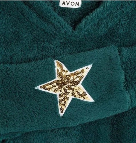 New AVON Green Star Hooded Lounge Dress Size Large UK 16/18 - Picture 4 of 4