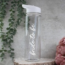 Bride To Be Water Bottle White Bride Water Bottle Pink and White Hen Party Gift