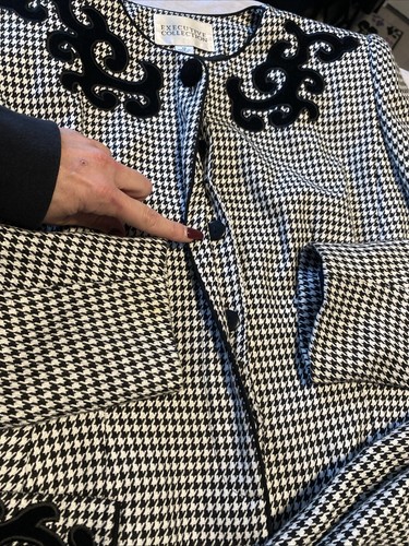 EXECUTIVE COLLECTION 2pc Jacket Pencil Skirt Suit Women’s 10 Houndstooth Church - Picture 3 of 23