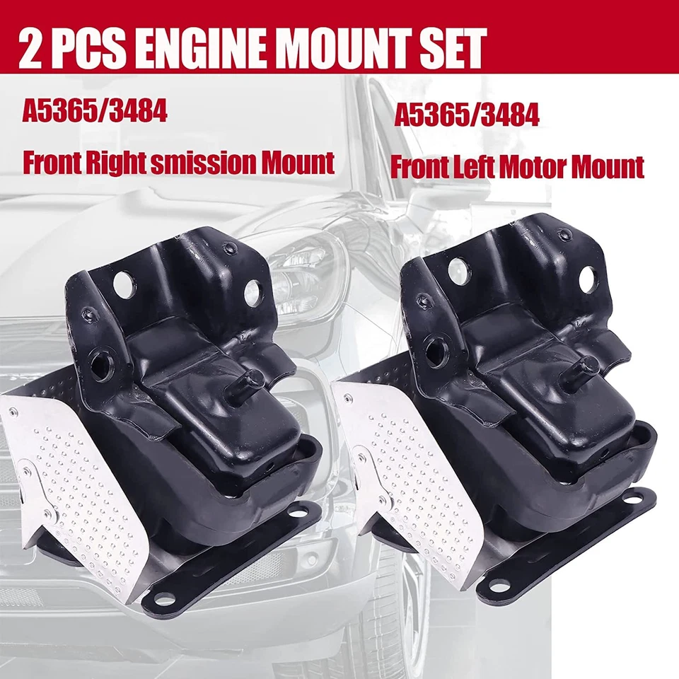Engine Mount w/ Bracket Front LH RH Pair Set for Cadillac Chevy GMC Pickup SUV - Image 2 of 4