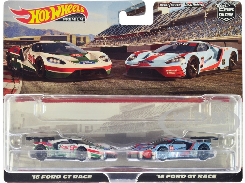 2016 FORD GT RACE #67 & #69 SET OF 2 PCS DIECAST MODEL CARS BY HOT WHEELS HCY72