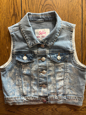 Justice Denim Jean Vest Girls Size 8/10