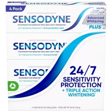 Sensodyne Advanced Whitening Toothpaste, 6.5 Ounce (4 Count)