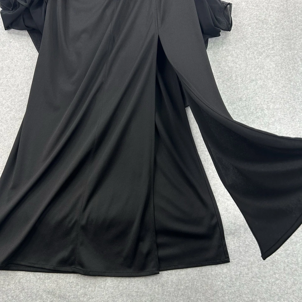 Tadashi Shoji Women Black Sheer Maxi Skirt Lined Sz 12 Vntg Evening Formal Party - Image 4 of 4