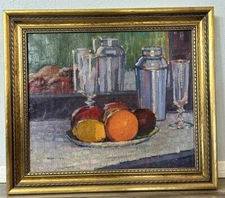 1912 20th C. Jack Gage Stark Still Life Original Oil Paris/ Santa Fe 25”x 22”