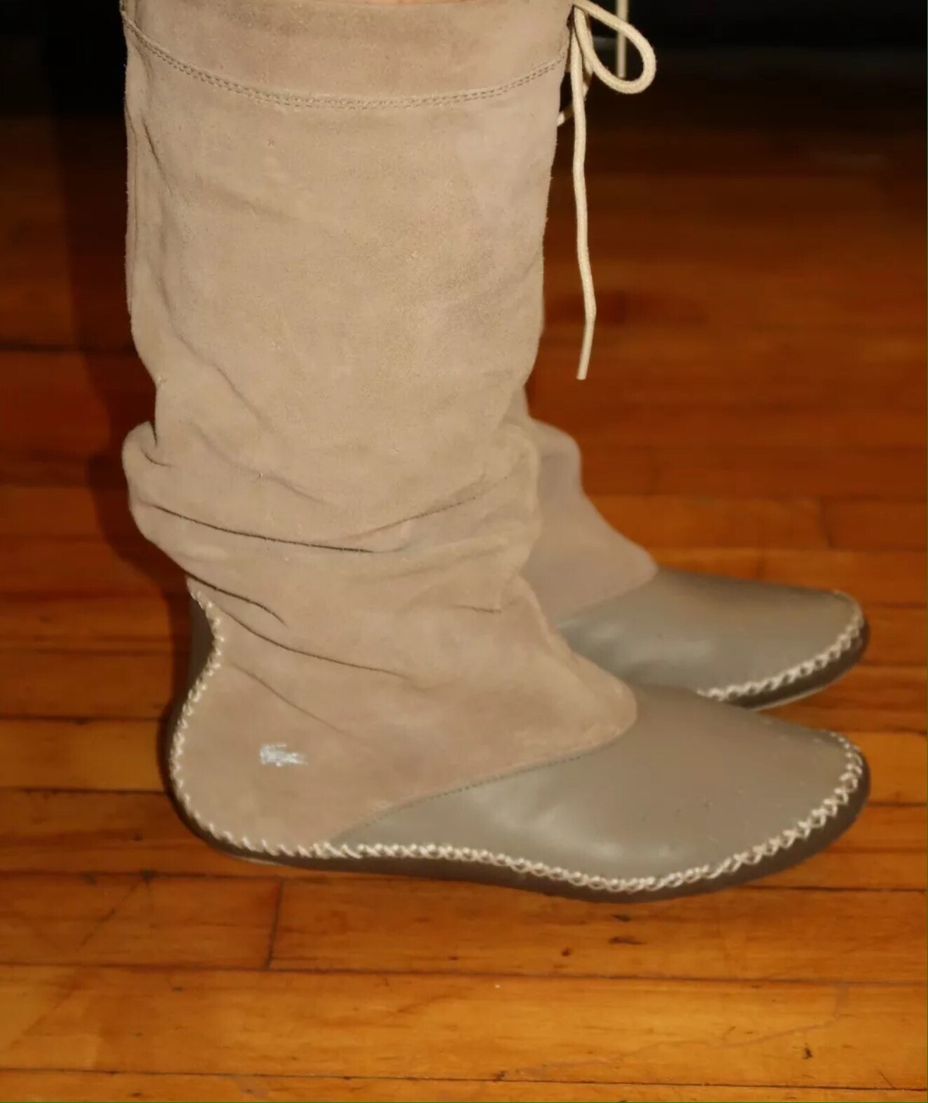 grey flat boots
