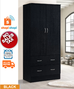 Tall Armoire Wardrobe Closet Cabinet Bedroom Furniture ...