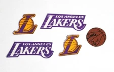 5pc Los Angeles Lakers iron on fabric applique Patch logo NBA basketball team