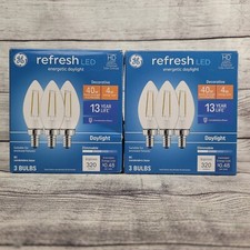 6x 2 packs of 3 GE Refresh LED HD 40-Watt Daylight Dimmable Candle Light Bulb