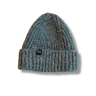 Buff Ribbed Knit Beanie Unisex Size Gray Multicolor Speckled Winter Hat