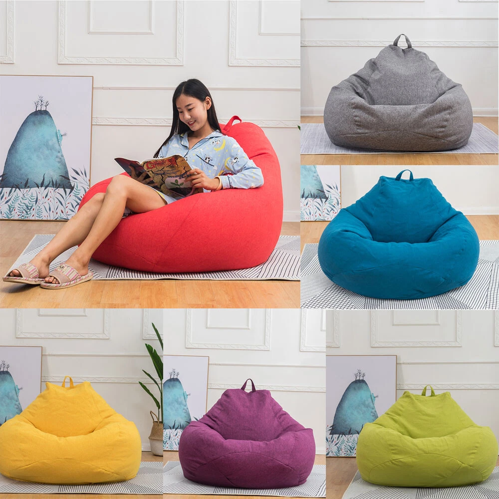 Large Beanless Bean Bag Chair Sofa Lazy Lounger Cover Home Comfy (No Filler)  US