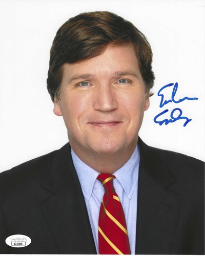 Foto firmada de Tucker Carlson 8x10 con certificado de autenticidad JSA #AI24008 - Imagen 2 de 2