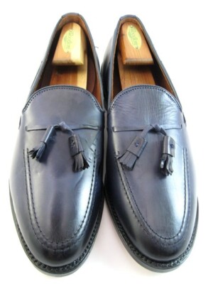NEW Allen Edmonds ''GRAYSON''  Men's Leather Tassel Loafers 10 EEE Navy USA (410N)