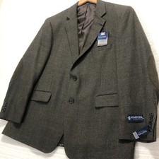 NWT Stafford Essentials Black Olive Check Classic Fit Men's Size 46R