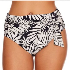 Bleu Rod Beattie Urban Oasis High-Waist Draped Side-Tie Bikini Bottom sz 10 NWT