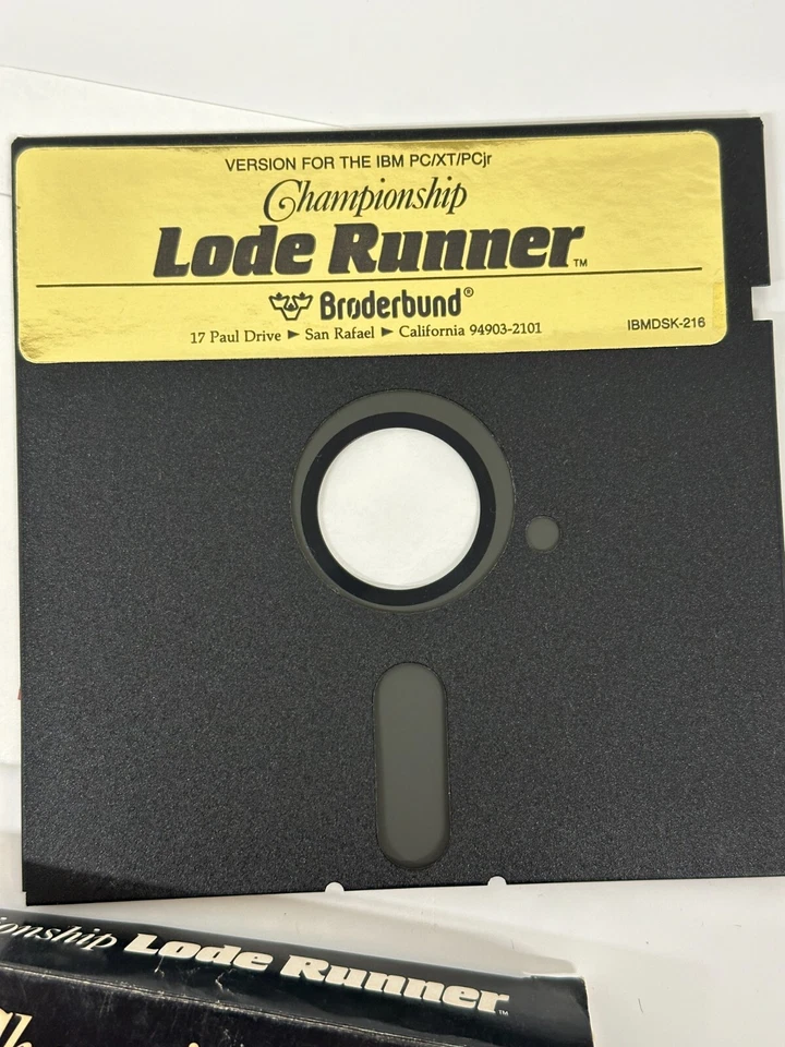 Championship Lode Runner by Broderbund for IBM PC/PC XT/PCJR with Box & Inserts - Image 3 of 4