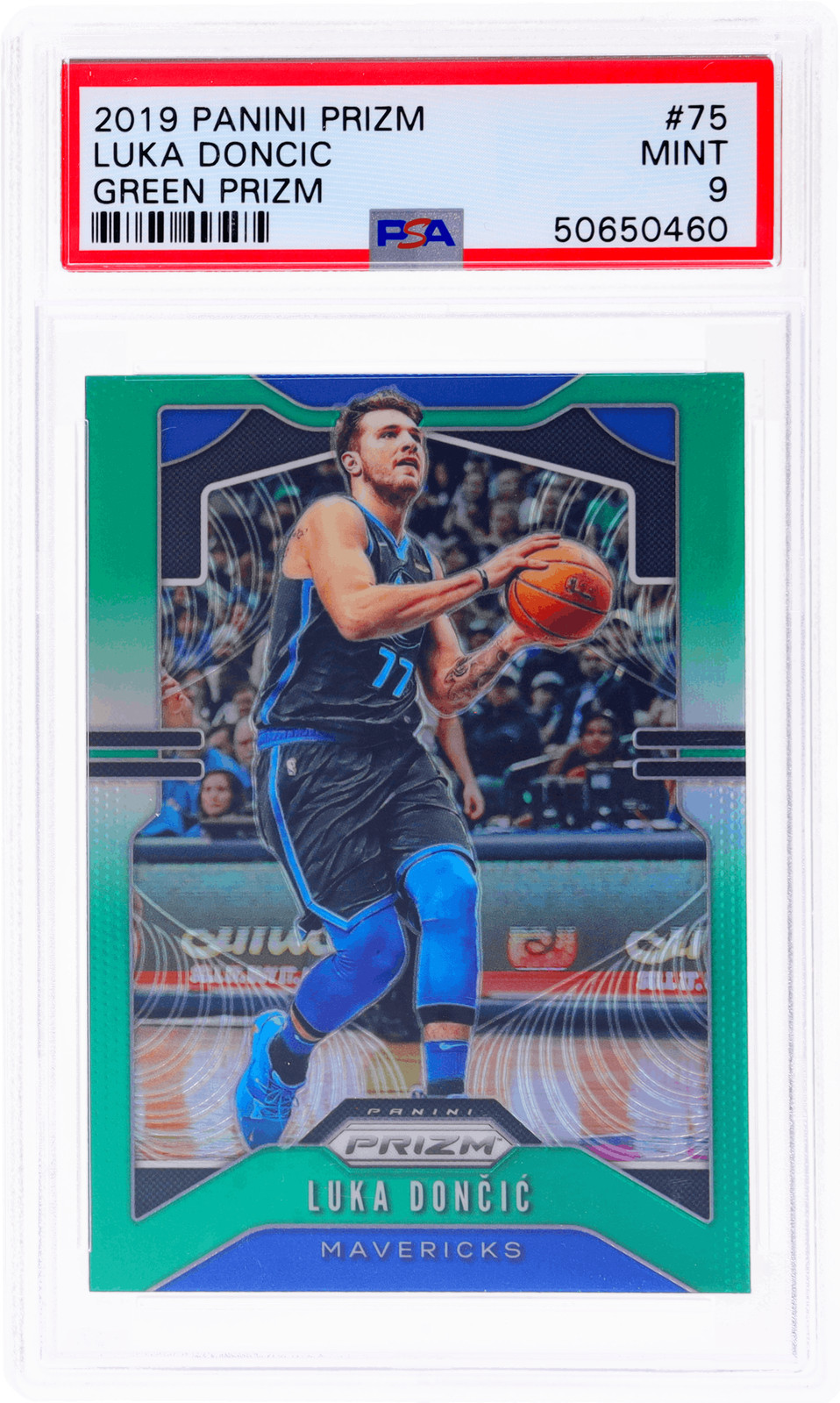 2019 Panini Prizm Luka Doncic Green Prizm #75 PSA 9