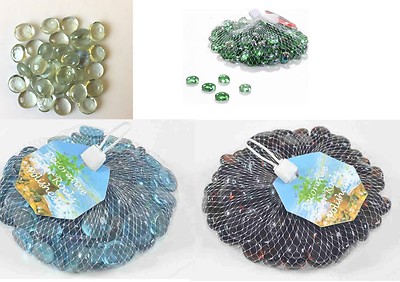 Glaskieselsteine Steine Edelsteine Fliesen Nuggets Kieselmurmeln VERSCHIEDENE FARBEN & MENGEN
