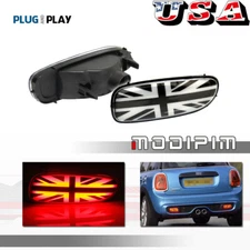 Clear Lens Surface Union Jack Flag Pattern Rear Fog Lights For MINI Cooper S JCW