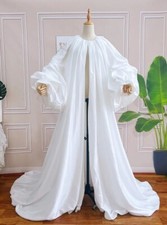 Long Puffy Sleeves Cape 2m Length Clock New Wedding Long Ivory Jackets