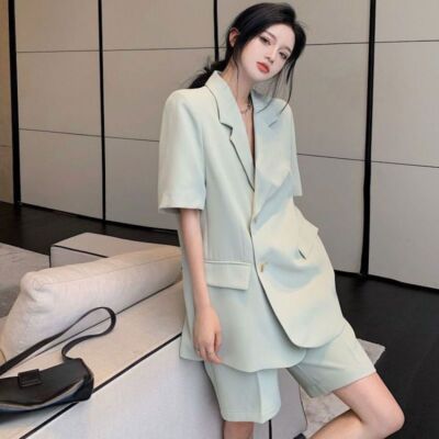 New Hot Women's Summer Suit Fashion Loose Thin Blazer Shorts