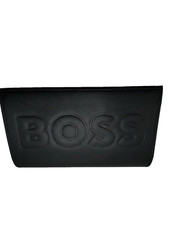 Hugo Boss Leather Eyeglass Case With Cleaning Cloth EUC Black