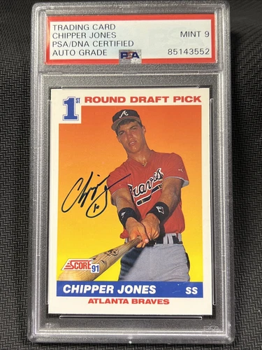 Chipper Jones 1991 Score Signed Rookie RC #671 Blue Ink PSA/DNA Braves HOF QTY