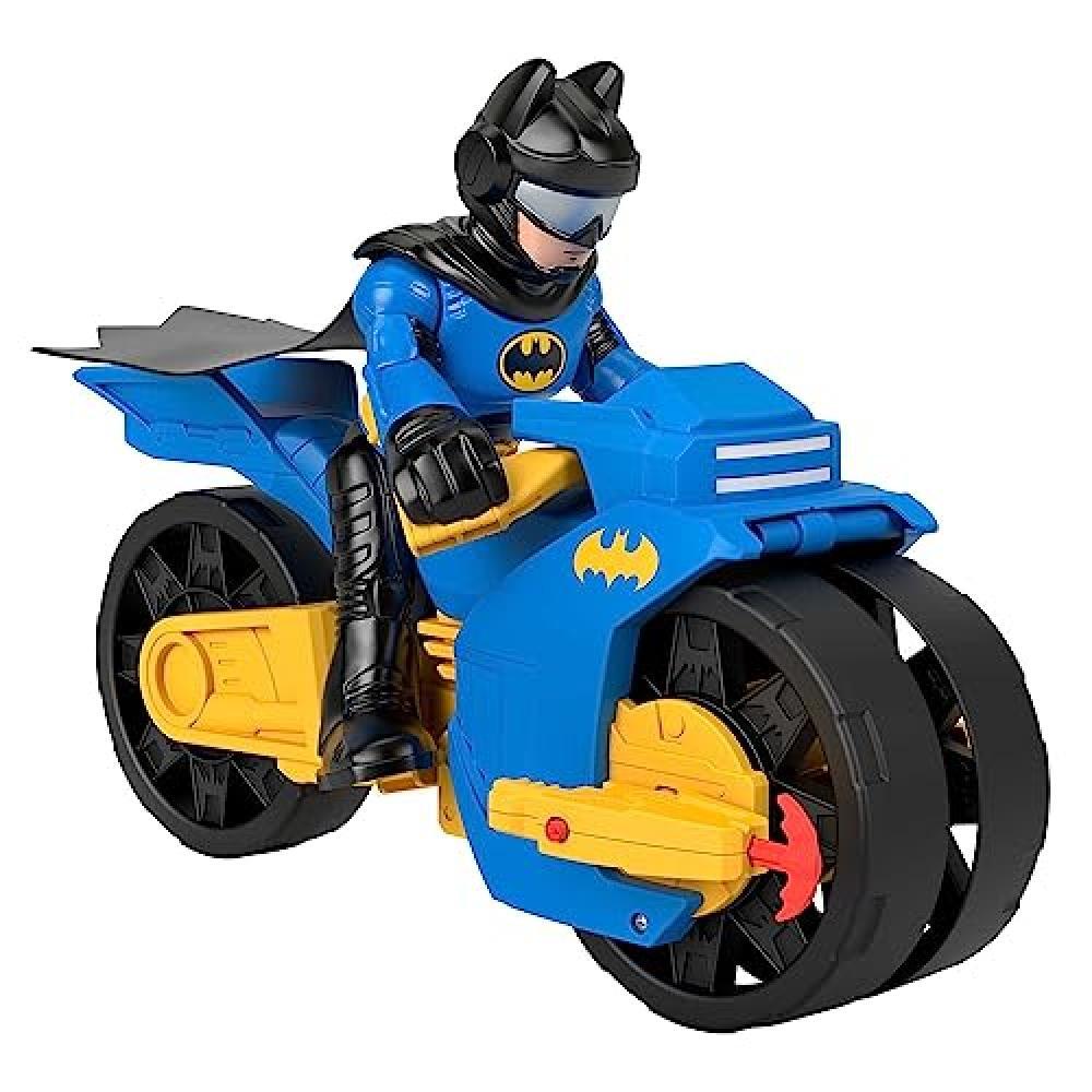 (TG. Extra Large) Imaginext, DC Super Friends, Batmoto XL e Batman, Set con moto