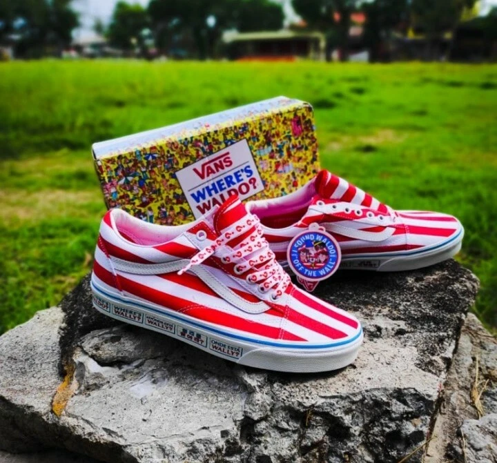 Gemiddeld mechanisme Relatie Vans x Where&#039;s Waldo Old Skool Red VN0A3WKT3UV Men&#039;s shoes | eBay