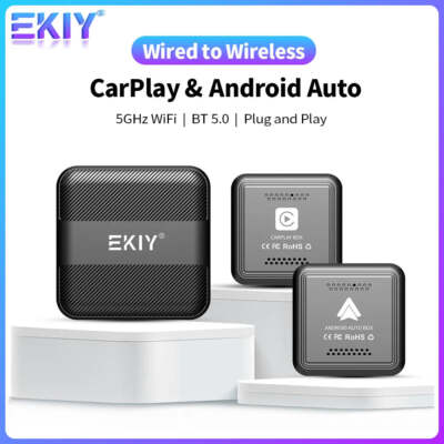 EKIY Mini Car Play Box Wired To Wireless Carplay Android Auto Adapter Smart Ai