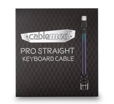 CableMod Pro Straight Keyboard Cable (Dark Rainbow, USB A to USB Type C, 150cm)