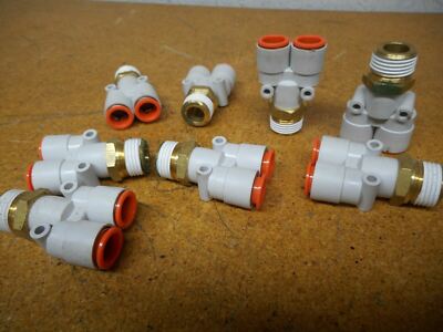 SMC Spore 1/2'' Y Fittings With 1/2NPT Connectors New (Lot of 8)