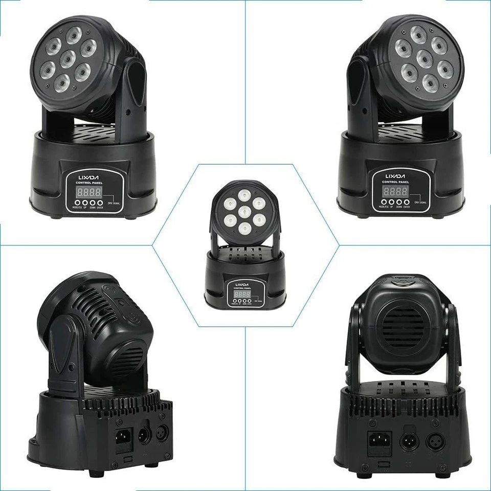 Lixada Moving Head Light 7x10W Moving Head 4 In 1 RGBW Professional 9/14 Chan... - Image 2 of 4