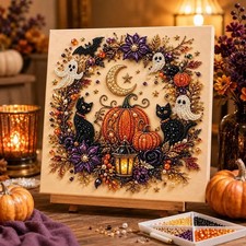 Halloween Ghost Pearl Art DIY Kit, Spooky Cute 3D Diamond Painting Crafts Gifts