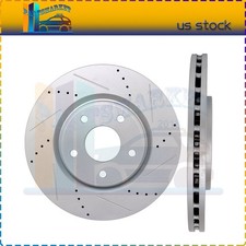 2Pcs Front Drilled Slotted Discs Brake Rotors For Dodge Journey 2014 2015 - 2017