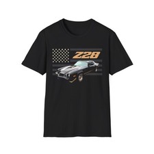 1979 Camaro Z28 Shirt Black Gold Classic Muscle Car Retro Usa Flag Tee