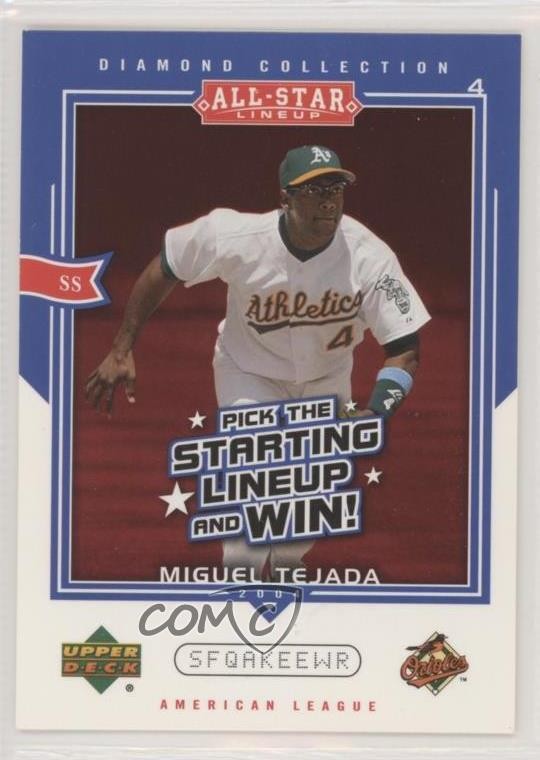 2004 Upper Deck Diamond Collection All-Star Lineup Miguel Tejada #AS-TE Baseball Card