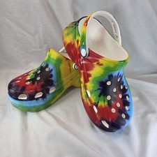 Crocs Platform Bae Tie-Dye Graphic Limited Collab Clog Size 8W Comfy
