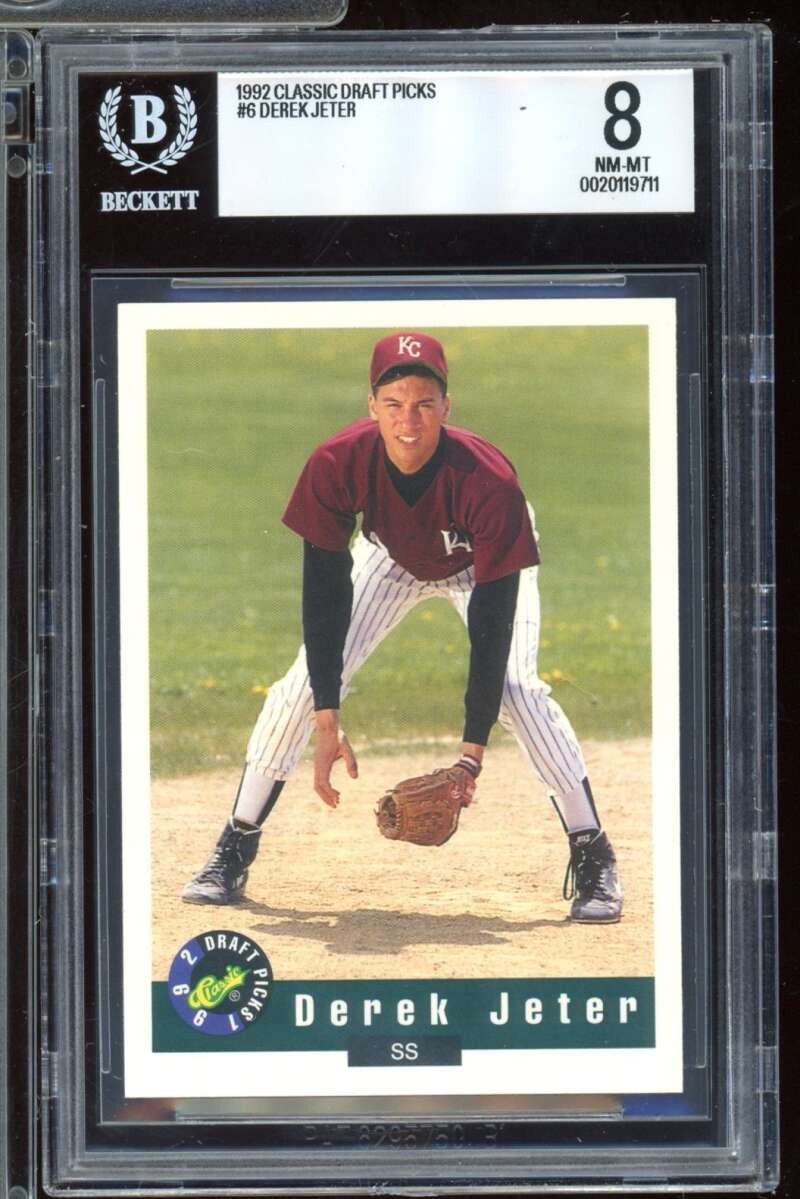 Derek Jeter Rookie Card 1992 Classic Draft Picks #6 BGS 8