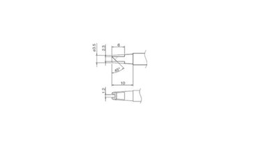 HAKKO soldering iron tip with groove T12-1612 Soldering iron tip