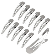 30 Pieces Silver 3.1 Inch Large Snap Hair Clips Nonslip Barrettes, Metal