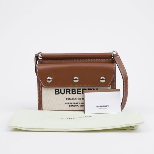 Burberry Mini Pocket Detail Horseberry Print Shoulder Bag Brown 157226518