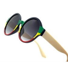 Sunglasses Round Circle Frame Red Yellow Green Novelty Funky Shades Light Retro