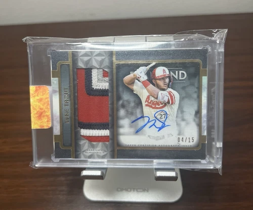 2023 Diamond Icons Mike Trout 4 Color Jersey Game-used /15 Auto Angels MVP