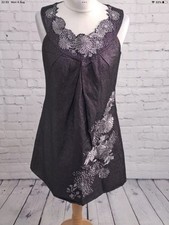 Warehouse Spotlight Dress Women’s Size 10 Black Silver Embroidered Lined