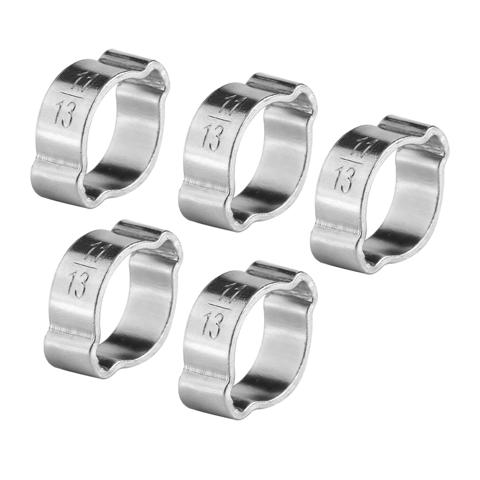 10pcs Iron Galvanized Two Ear Hose Clamp 5-23mm For Fule Petrol Pipe Tube☜