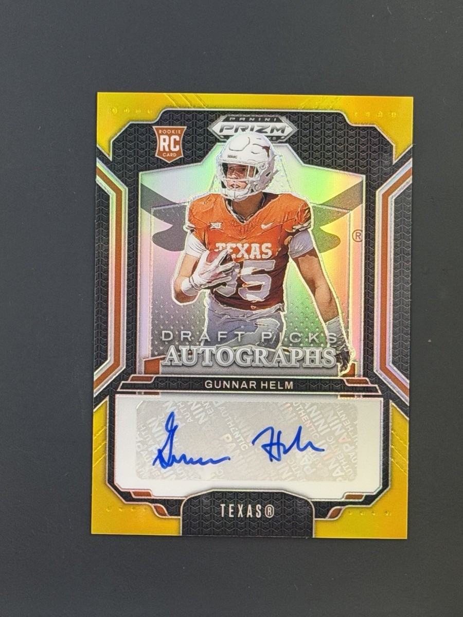 2025 Prizm Draft Picks Gunnar Helm RC Gold Auto /10 Texas