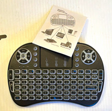 Mini Wireless Backlit Keyboard Built-In Touchpad QWERTY English Black
