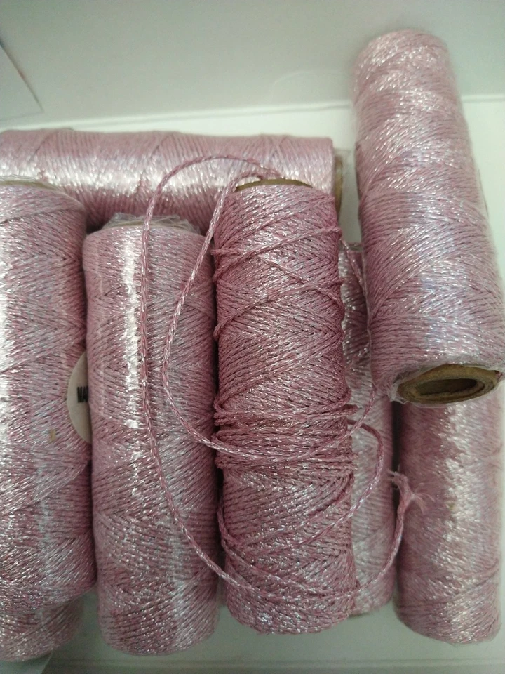 Lot Of 10 Cons Solid Metallic Embroidery Light Pink Threads 55 Yd 11 Ply New - Image 2 of 4
